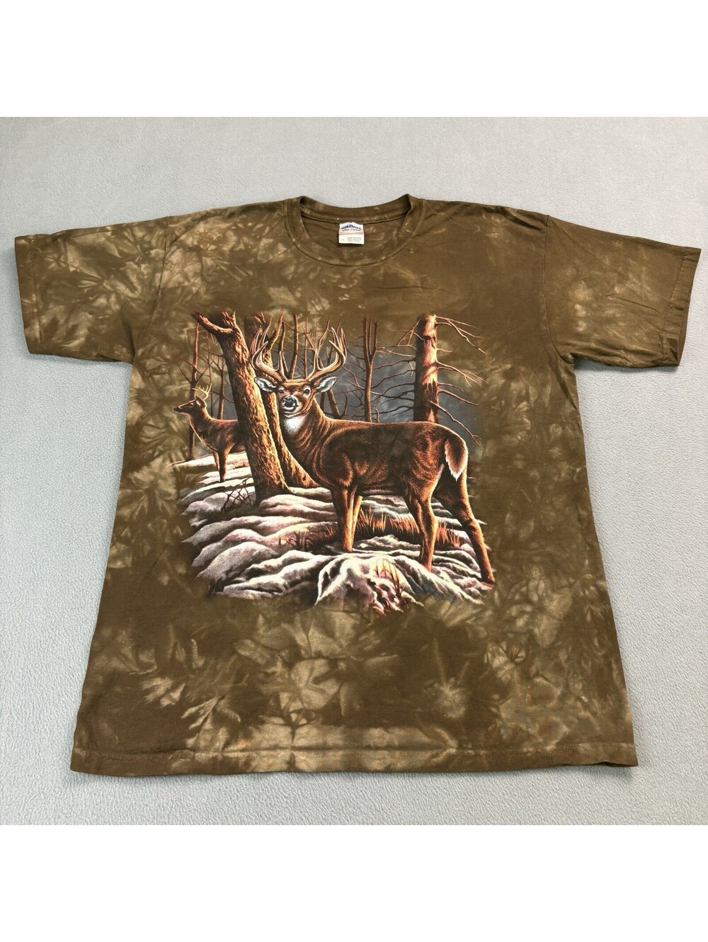 Y2K Tie Dye Deer Buck Nature T Shirt Size Large Brown New With Tags